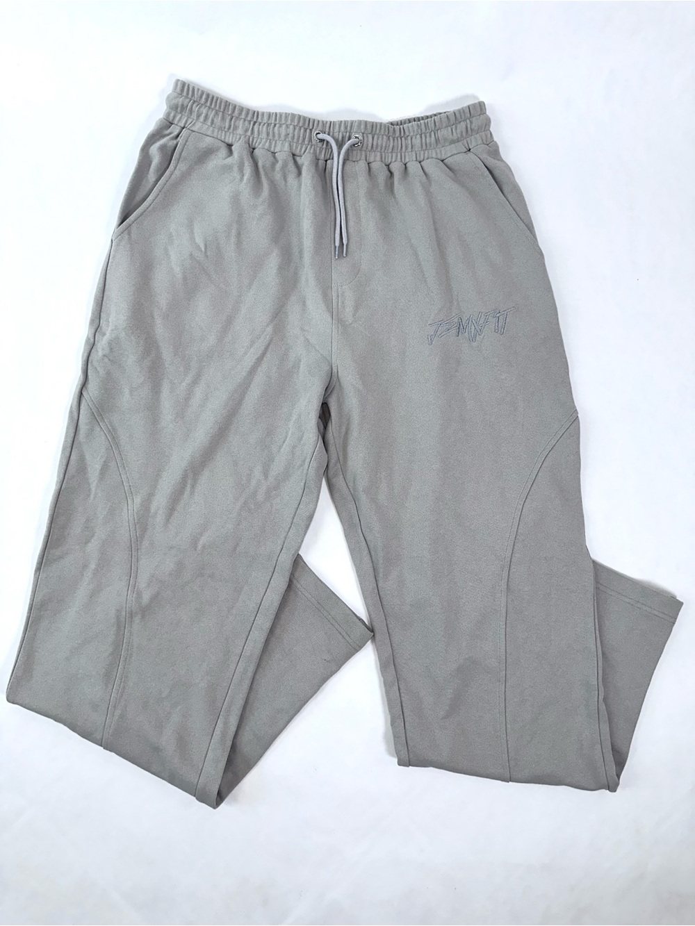 Men's Light Gray Drawstring Joggers with Subtle Logo